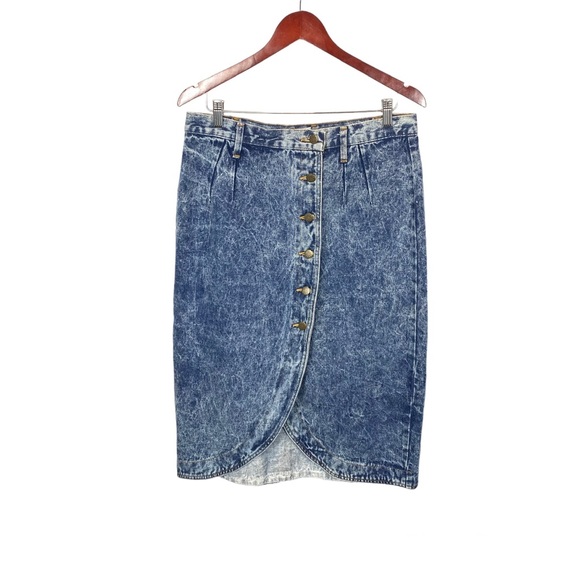 prezzia Dresses & Skirts - Vtg Prezzia Acid Washed Denim Midi Pencil Skirt